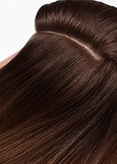 lang bruin haar met scheiding