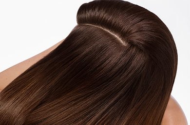 lang bruin haar met scheiding